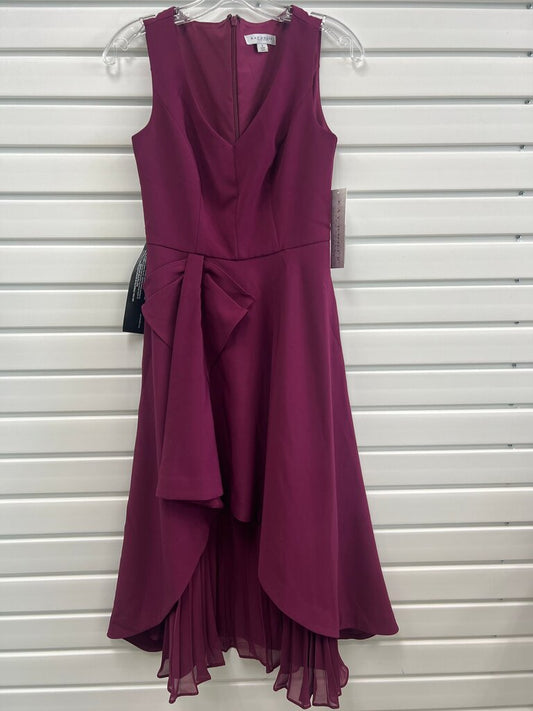 Kay Unger Boysenberry Draped Bow High Low Dress 0 NWT
