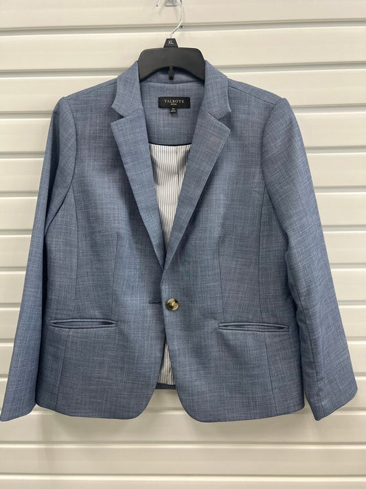 Talbots Petite Blue Chambray One Button Blazer