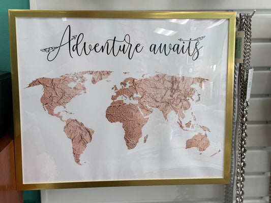 Adventure Awaits World Map Wall Art