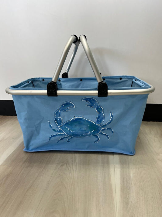 Blue Crab Design Folding Basket