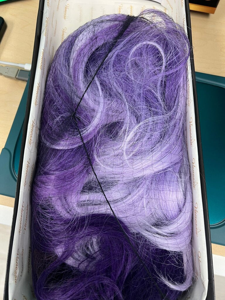 Vanessa 360 Lace Human Hair Blend Wig Jenie Purple NIB