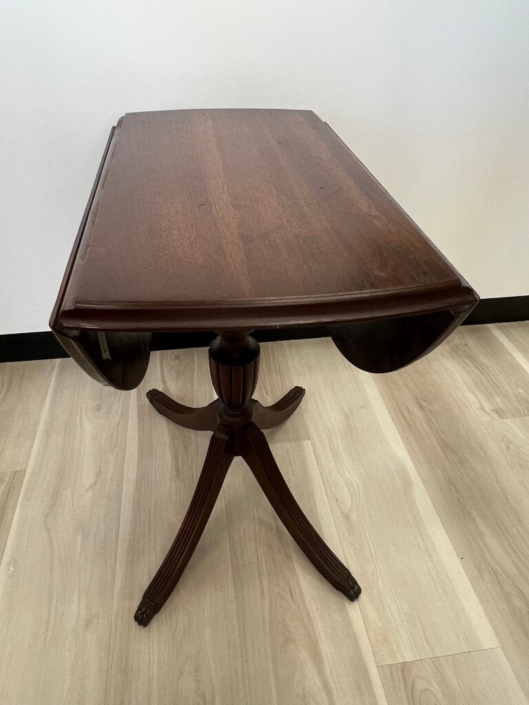 Antique Duncan Phyfe Style Drop-Leaf Pedestal Table
