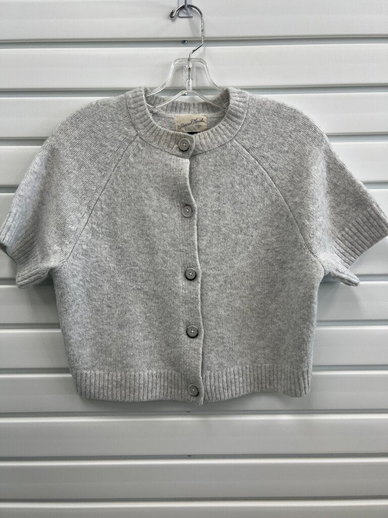 Universal Thread Women's Grey Short Sleeve Cardigan