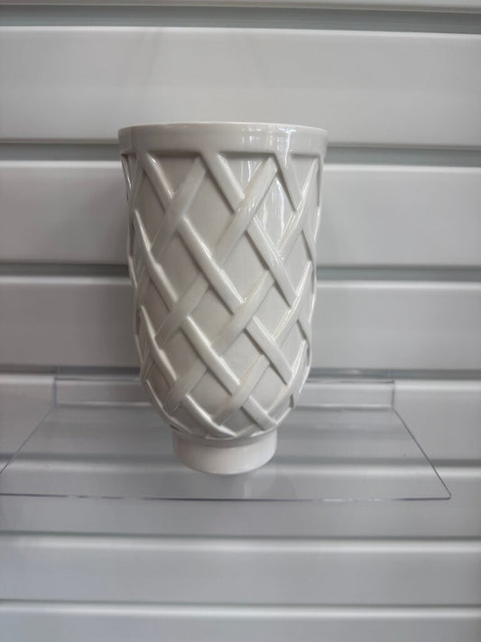 White Ceramic Woven Planter