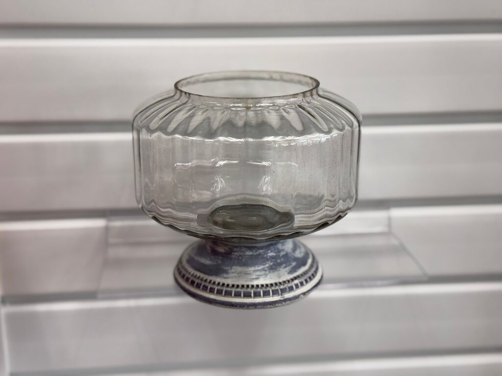 Vintage Glass Pedestal Bowl