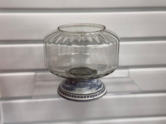 Vintage Glass Pedestal Bowl