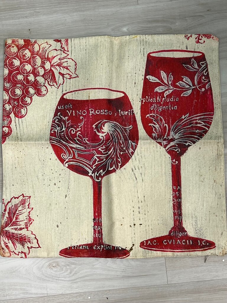 Wine Glass Pillow Cover