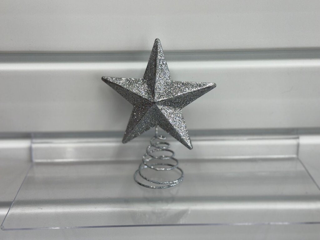 Sparkling Silver Christmas Tree Topper Star