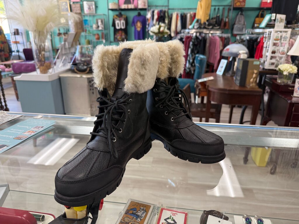 Quinta Black Leather Boots