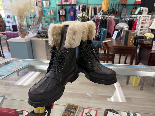 Quinta Black Leather Boots