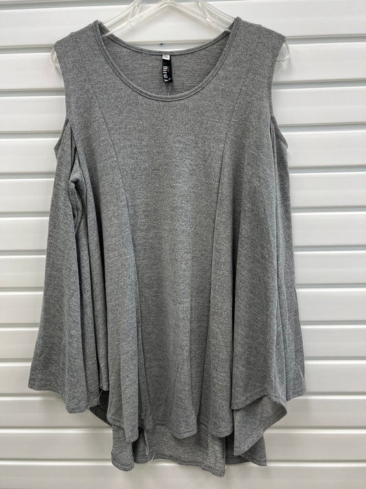Gray Cold Shoulder Swing Tunic Top L/XL