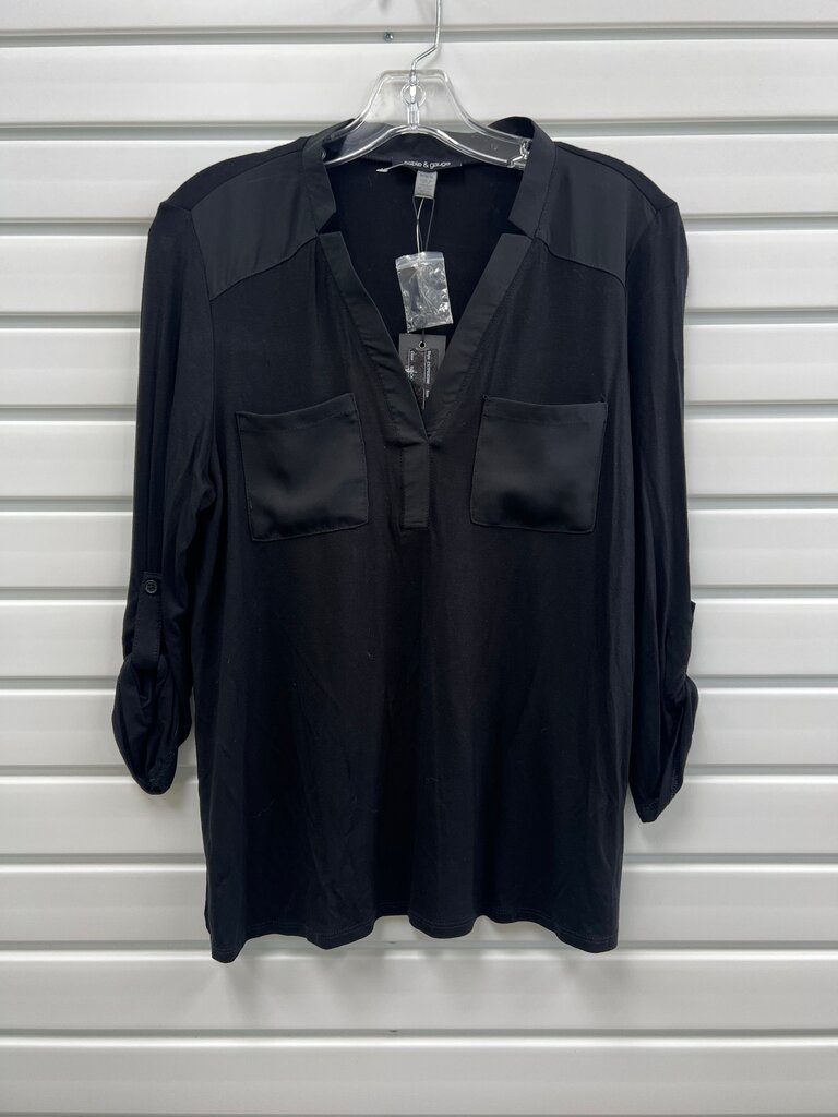 Cable & Gauge Black Blouse