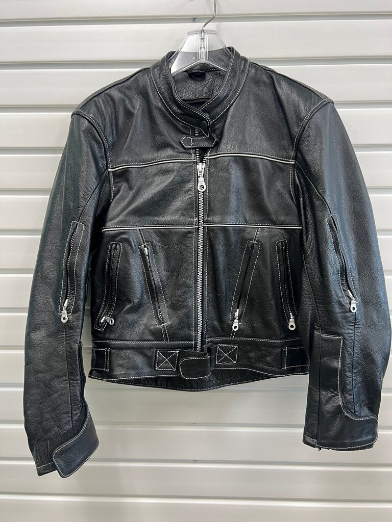 Leather Café Racer Moto Jacket, Vented, Cropped