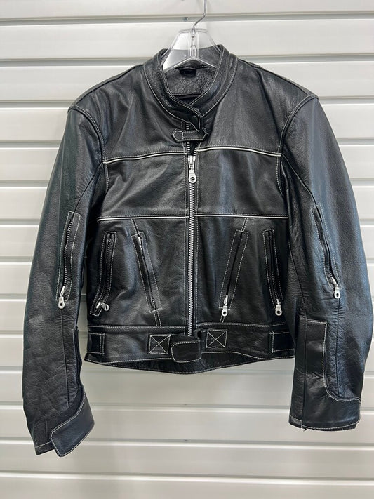 Leather Café Racer Moto Jacket, Vented, Cropped