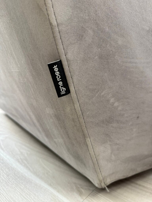 Ligne Roset Gray Modern Lounge Chair with Lumbar Cushion