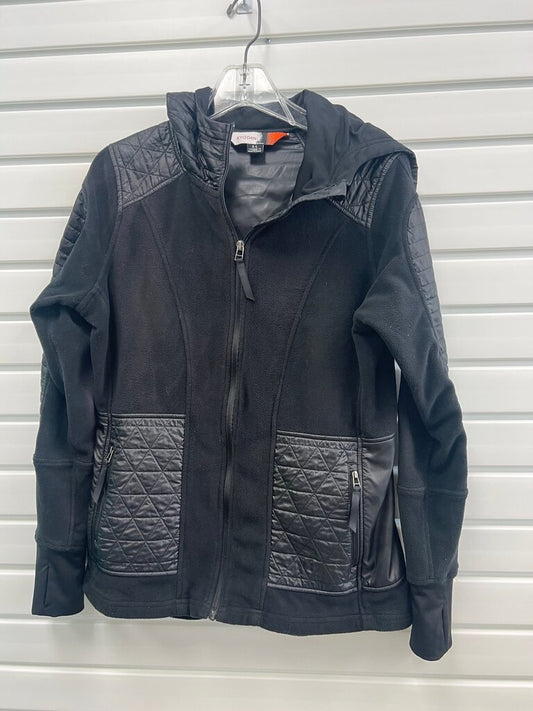 Kyodan Women's Black Jacket with Hood and Quilted Pockets