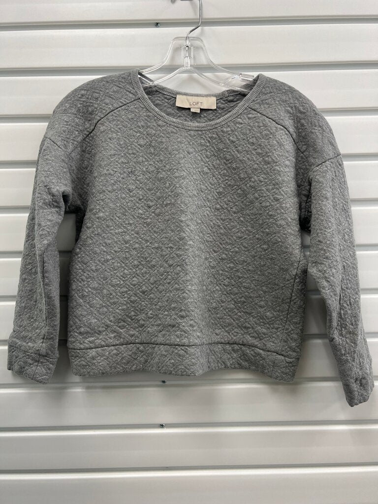 Ann Taylor LOFT Gray Quilted Sweatshirt