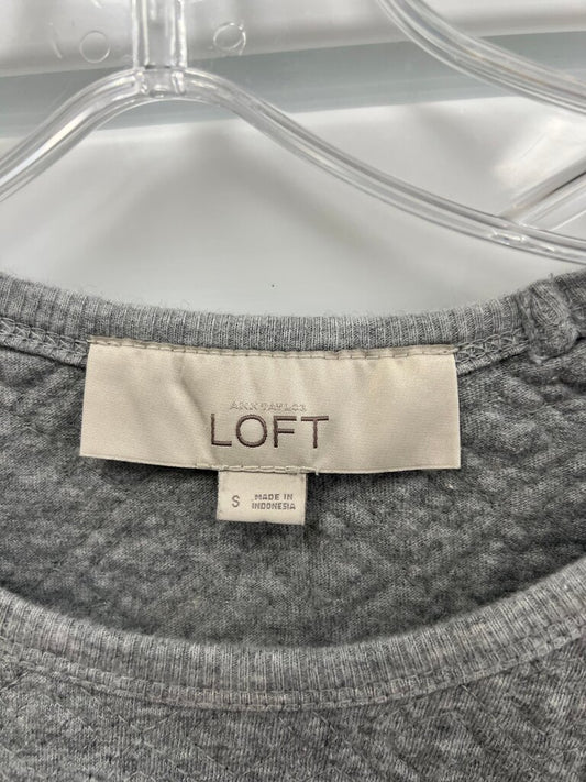 Ann Taylor LOFT Gray Quilted Sweatshirt
