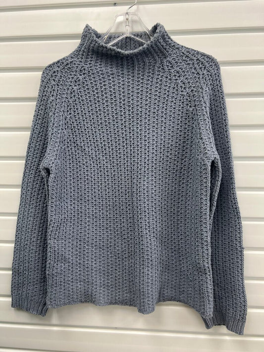 Monterey Bay Navy Chunky Cable Knit Mock Neck Sweater