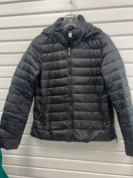 T Tahari Black Hooded Quilted Puffer Jacket