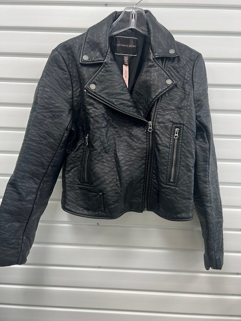 Victoria’s Secret Black Faux Leather Moto Jacket NWT