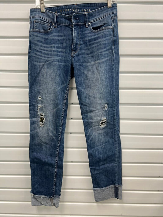 White House Black Market Everyday Soft Slim Jeans Distressed Size 6
