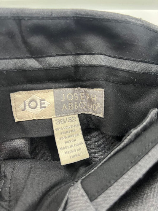 JOE Joseph Abboud Mens Dress Pants Charcoal Flat Front 36x32