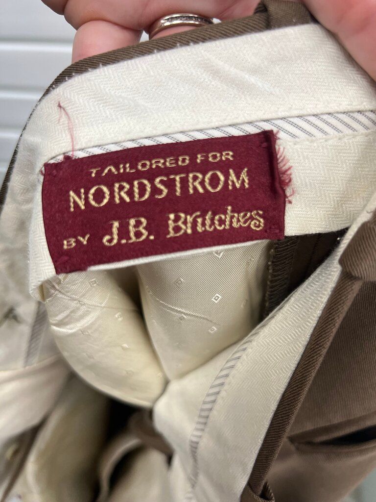 Vintage JB Britches Nordstrom Wool Pleated Cuffed Trousers Brown