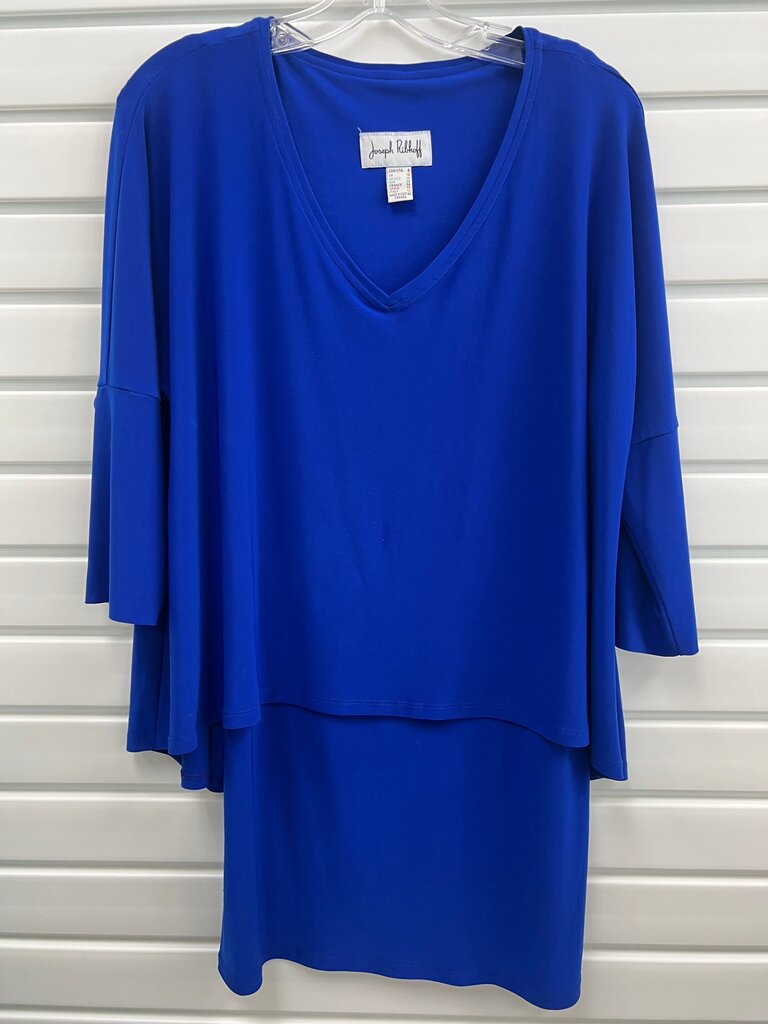 Joseph Ribkoff Royal Blue Layered Tunic Top Bell Sleeve Size 8