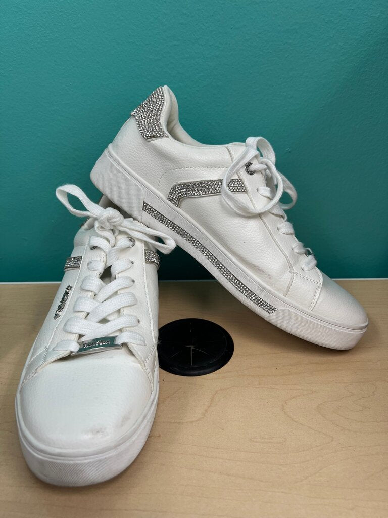 Carvela Kurt Geiger White Rhinestone Lace Up Sneakers Size 39