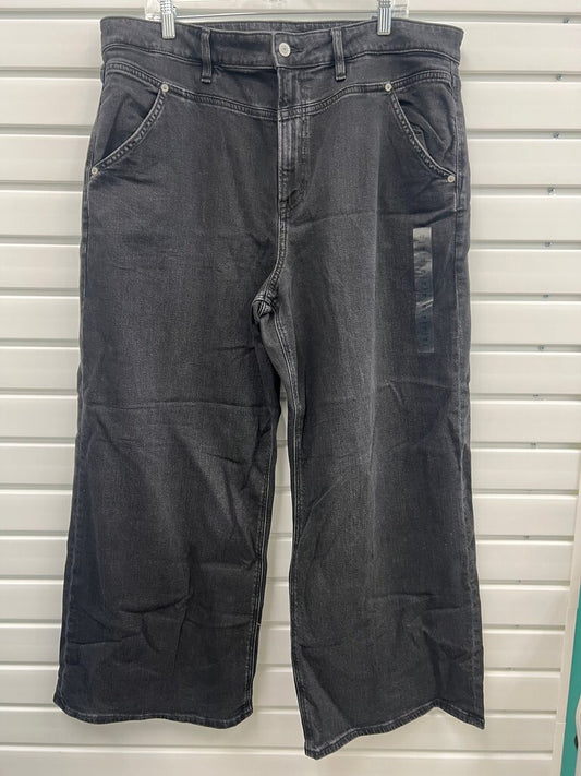 American Eagle Black Wide Leg High Rise Jeans NWT Size 18 Short