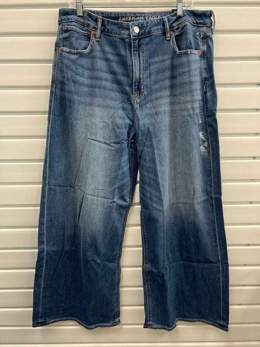 American Eagle Dreamy Drape Baggy Wide Leg Jeans NWT 16 Short
