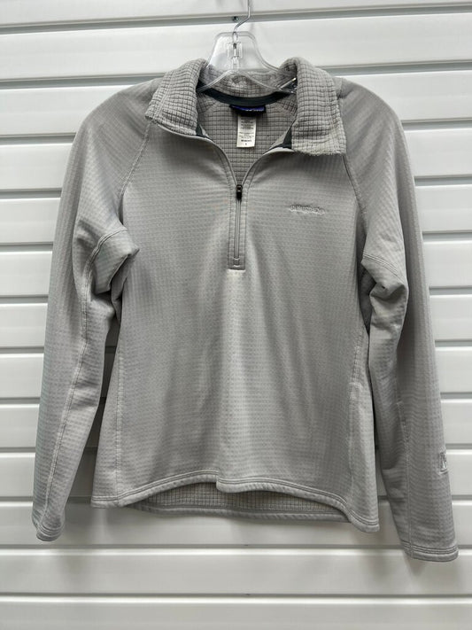 Patagonia R1 Quarter Zip Grid Fleece Pullover Light Gray Womens