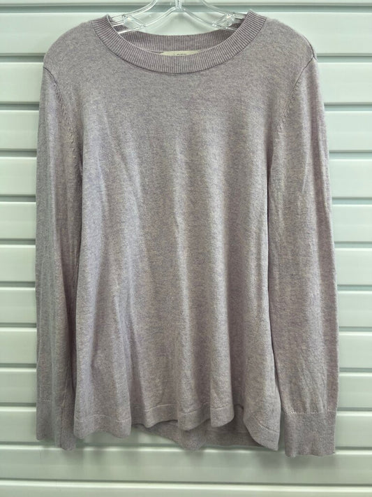 LOFT Lavender Heathered Fine Knit Crew Neck Sweater Size
