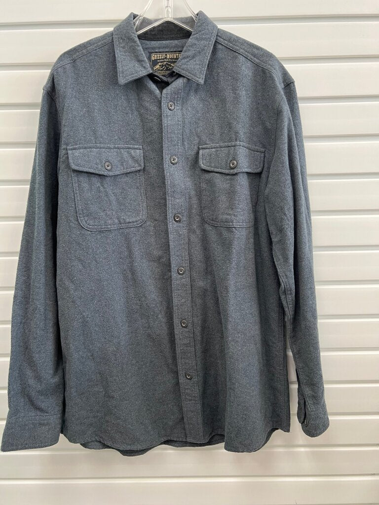 Grizzly Mountain Slate Blue Brushed Flannel Chamois Shirt