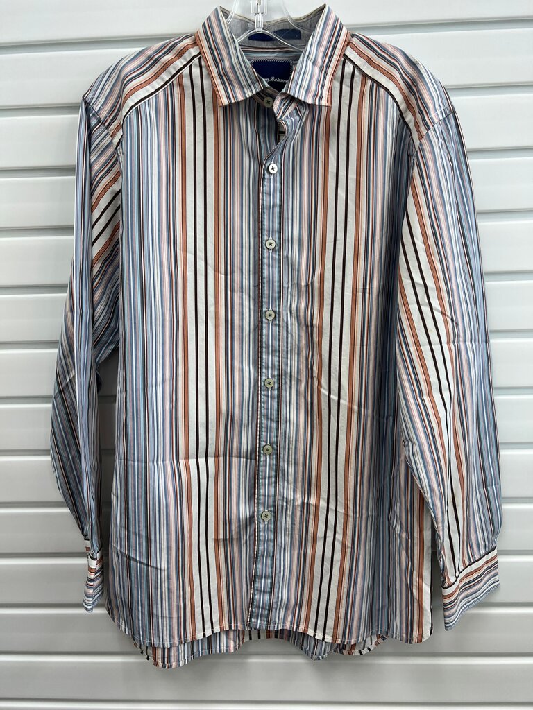Tommy Bahama Mens Cotton Multi Stripe Button Front Shirt Size M