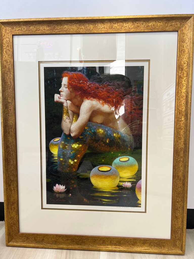 Victor Nizovtsev “Contemplation” Signed Limited Edition Giclée 6/75 – Mermaid Fantasy Art, Framed, McBride Gallery Annapolis
