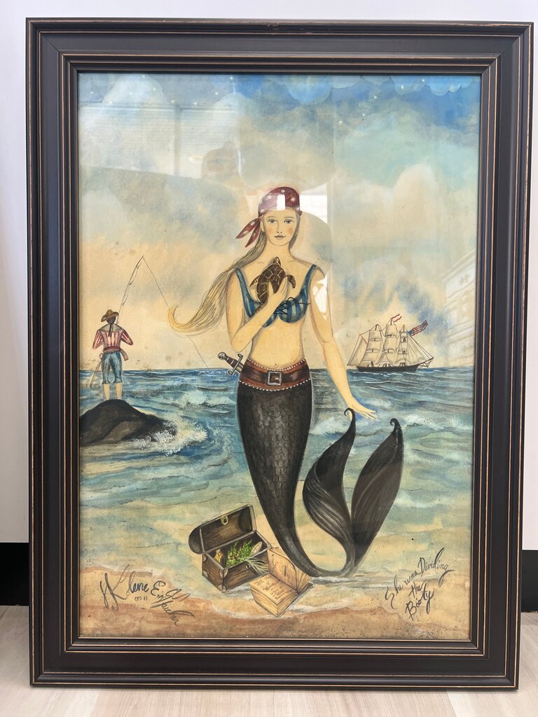 Spicher and Company Kolene Spicher Pirate Mermaid She Was Dividing the Booty Framed