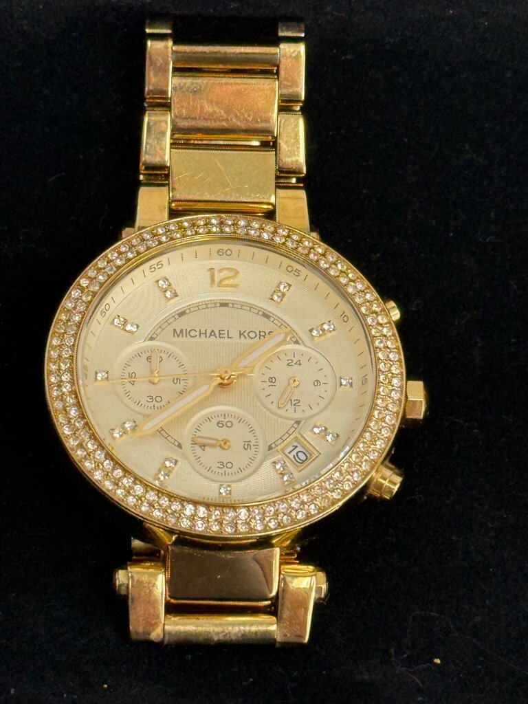 Michael Kors Parker MK5354 Gold-Tone Crystal Chronograph Watch
